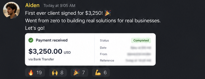 Community post: partner signed their first ever client